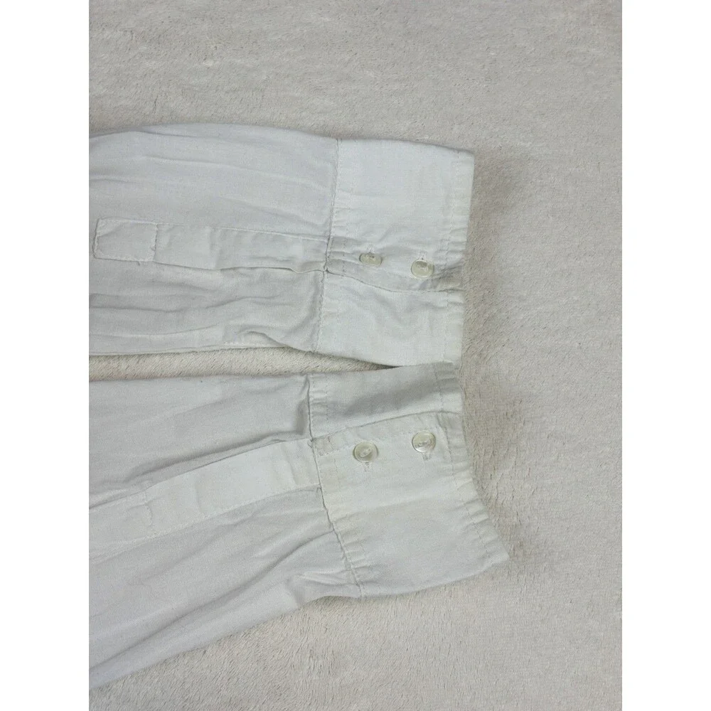 VTG Y2K Justice Button Up Shirt Girls 10 White Long Sleeve Lace Ruffle Coquette